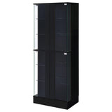  Coaster Furniture Cabra 950398 4-door LED Curio Display Cabinet - Black High Gloss IMAGE 7
