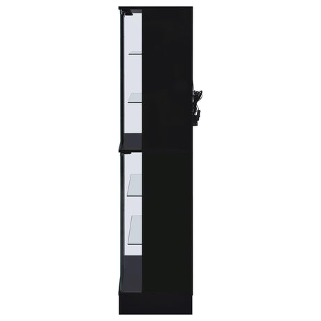  Coaster Furniture Cabra 950398 4-door LED Curio Display Cabinet - Black High Gloss IMAGE 8