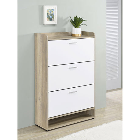  Coaster Furniture Denia 950403 3-tier Engineered Wood Shoe Cabinet - White IMAGE 2