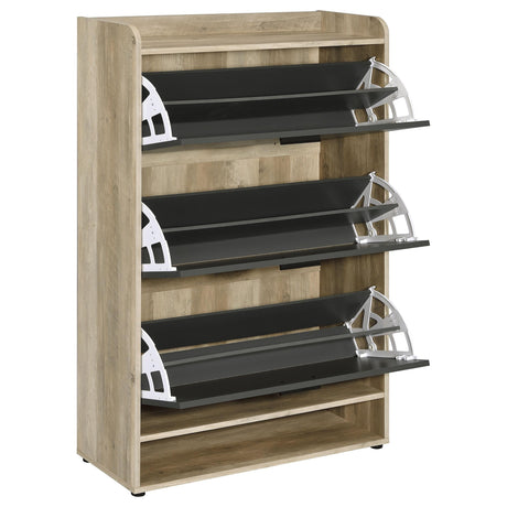  Coaster Furniture Denia 950404 3-tier Engineered Wood Shoe Cabinet - Grey IMAGE 4