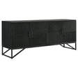  Coaster Furniture Riddell 959631 4-door Wood Reeding Accent Cabinet - Matte Black IMAGE 1