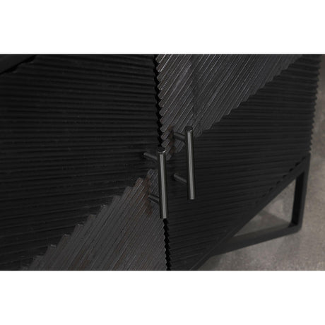  Coaster Furniture Riddell 959631 4-door Wood Reeding Accent Cabinet - Matte Black IMAGE 11