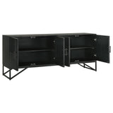  Coaster Furniture Riddell 959631 4-door Wood Reeding Accent Cabinet - Matte Black IMAGE 3