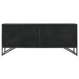  Coaster Furniture Riddell 959631 4-door Wood Reeding Accent Cabinet - Matte Black IMAGE 4