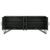  Coaster Furniture Riddell 959631 4-door Wood Reeding Accent Cabinet - Matte Black IMAGE 5