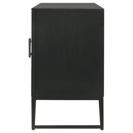  Coaster Furniture Riddell 959631 4-door Wood Reeding Accent Cabinet - Matte Black IMAGE 7