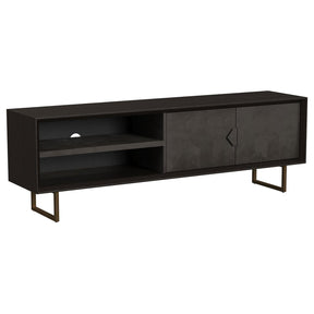  Coaster Furniture Marsden 703003 2-door Mango Wood 70" TV Stand - Charcoal Black IMAGE 1