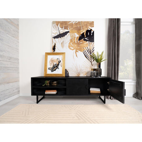  Coaster Furniture Marsden 703003 2-door Mango Wood 70" TV Stand - Charcoal Black IMAGE 3