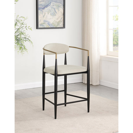  Coaster Furniture Tina 121184 Fabric Upholstered Counter Chair - Beige IMAGE 8