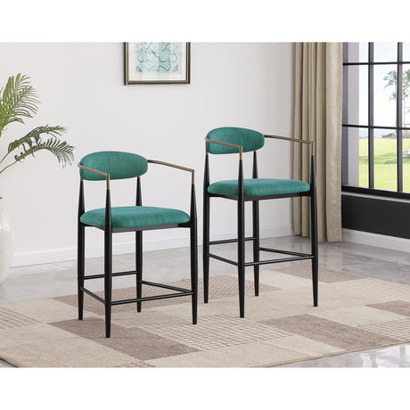  Coaster Furniture Tina 121185 Fabric Upholstered Counter Chair - Green IMAGE 9