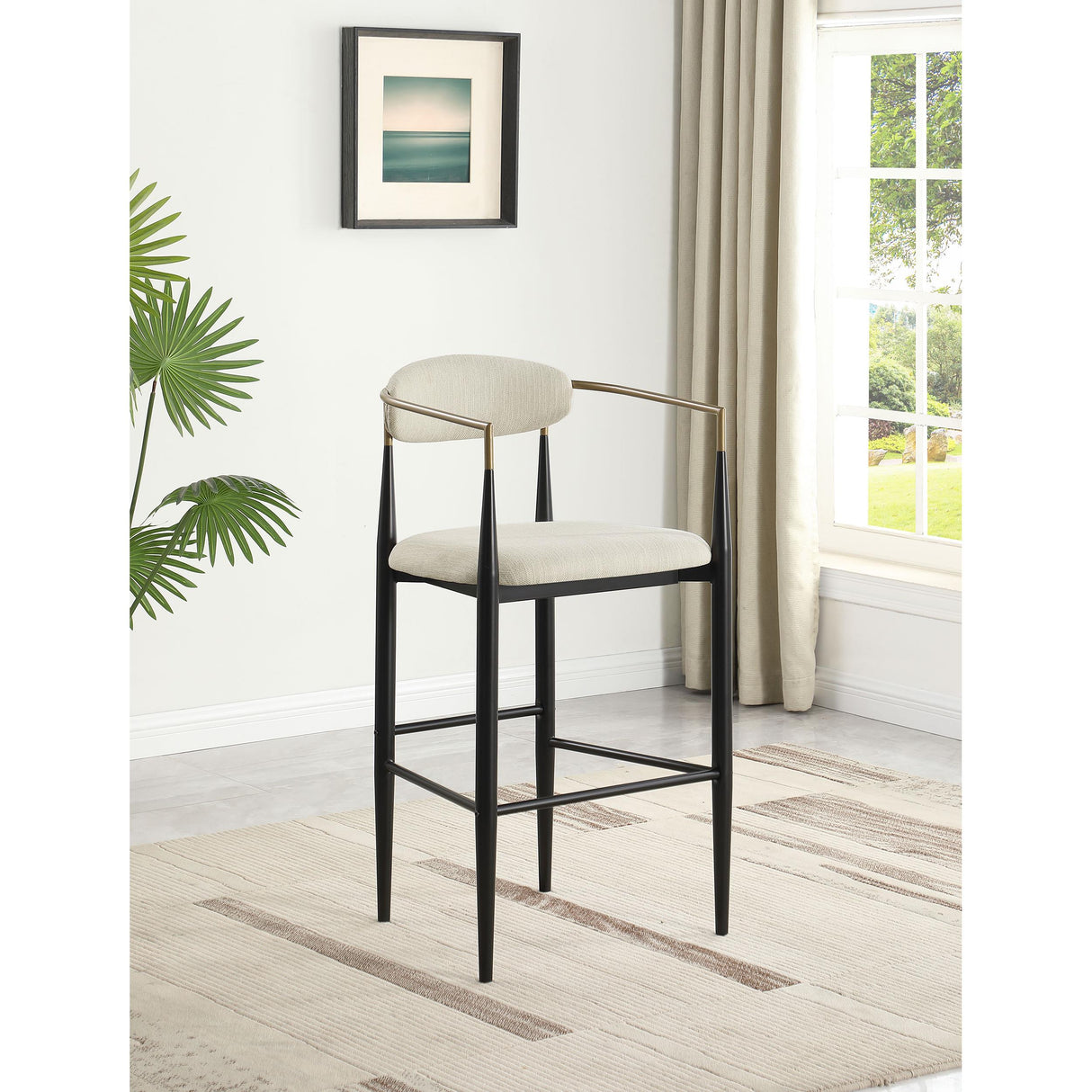  Coaster Furniture Tina 121187 Fabric Upholstered Bar Chair - Beige IMAGE 8
