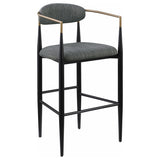  Coaster Furniture Tina 121189 Fabric Upholstered Bar Chair - Dark Grey IMAGE 1