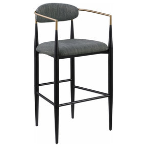  Coaster Furniture Tina 121189 Fabric Upholstered Bar Chair - Dark Grey IMAGE 1
