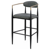 Coaster Furniture Tina 121189 Fabric Upholstered Bar Chair - Dark Grey IMAGE 3