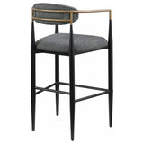  Coaster Furniture Tina 121189 Fabric Upholstered Bar Chair - Dark Grey IMAGE 6