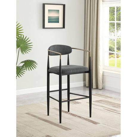  Coaster Furniture Tina 121189 Fabric Upholstered Bar Chair - Dark Grey IMAGE 8
