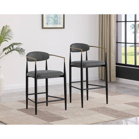  Coaster Furniture Tina 121189 Fabric Upholstered Bar Chair - Dark Grey IMAGE 9