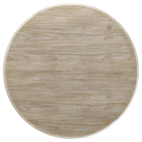  Coaster Furniture Trofello 123120 Round 60-inch Pedestal Dining Table - White Washed IMAGE 5