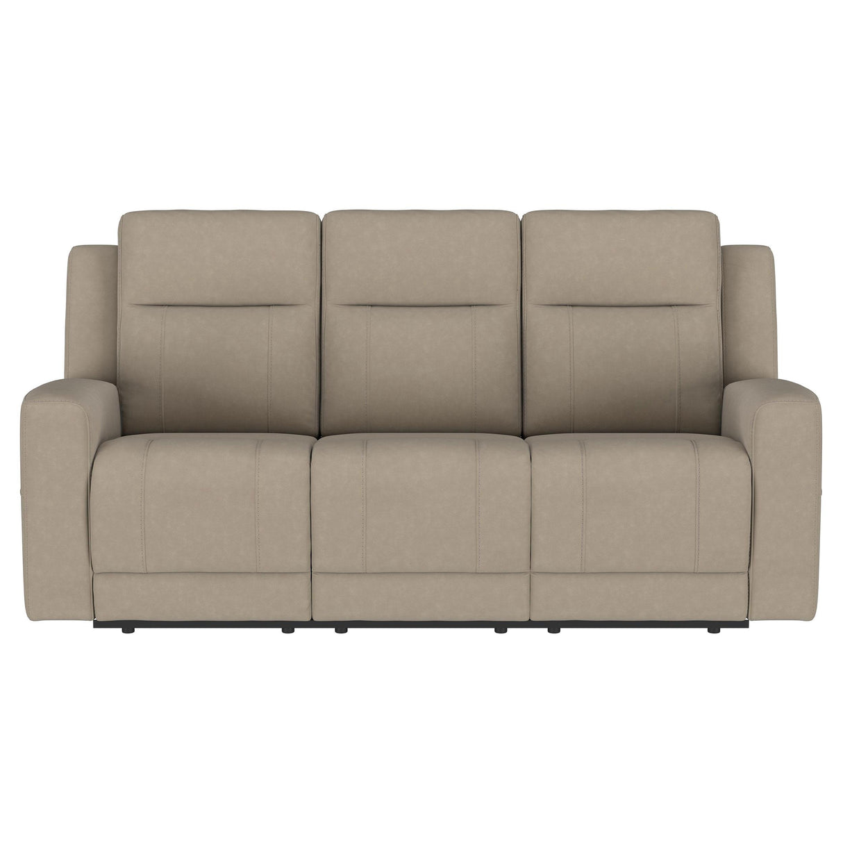  Coaster Furniture Brentwood 610281 Upholstered Motion Reclining Sofa - Taupe IMAGE 2