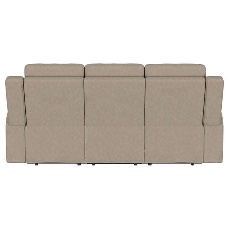  Coaster Furniture Brentwood 610281 Upholstered Motion Reclining Sofa - Taupe IMAGE 6