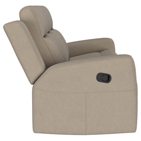  Coaster Furniture Brentwood 610281 Upholstered Motion Reclining Sofa - Taupe IMAGE 8