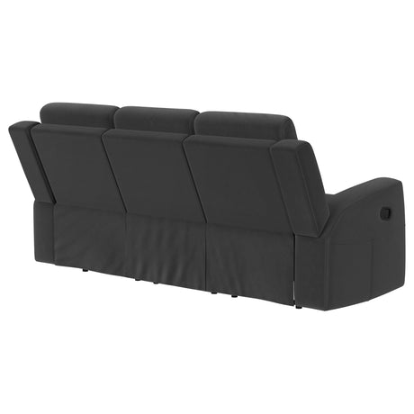  Coaster Furniture Brentwood 610284 Upholstered Motion Reclining Sofa - Dark Charcoal IMAGE 6