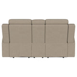  Coaster Furniture Brentwood 610282 Upholstered Motion Reclining Loveseat - Taupe IMAGE 7