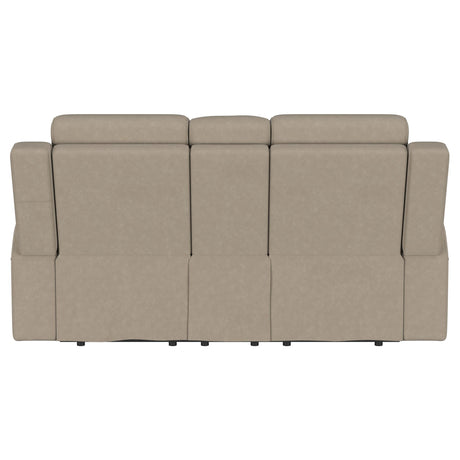  Coaster Furniture Brentwood 610282 Upholstered Motion Reclining Loveseat - Taupe IMAGE 7