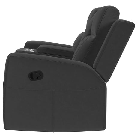  Coaster Furniture Brentwood 610285 Upholstered Reclining Loveseat - Dark Charcoal IMAGE 4