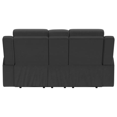  Coaster Furniture Brentwood 610285 Upholstered Reclining Loveseat - Dark Charcoal IMAGE 6