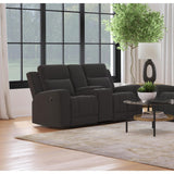  Coaster Furniture Brentwood 610285 Upholstered Reclining Loveseat - Dark Charcoal IMAGE 9