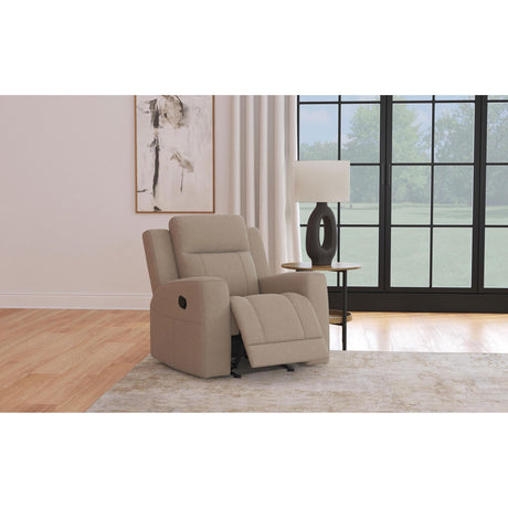  Coaster Furniture Brentwood 610283 Upholstered Recliner Chair - Taupe IMAGE 10
