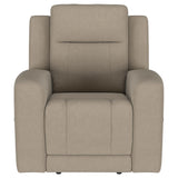  Coaster Furniture Brentwood 610283 Upholstered Recliner Chair - Taupe IMAGE 3