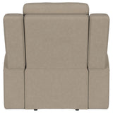  Coaster Furniture Brentwood 610283 Upholstered Recliner Chair - Taupe IMAGE 7