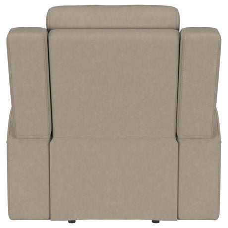  Coaster Furniture Brentwood 610283 Upholstered Recliner Chair - Taupe IMAGE 7