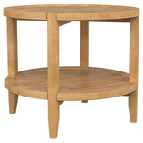  Coaster Furniture Camillo 709697 Round Solid Wood Side End Table - Maple Brown IMAGE 2