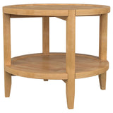  Coaster Furniture Camillo 709697 Round Solid Wood Side End Table - Maple Brown IMAGE 3