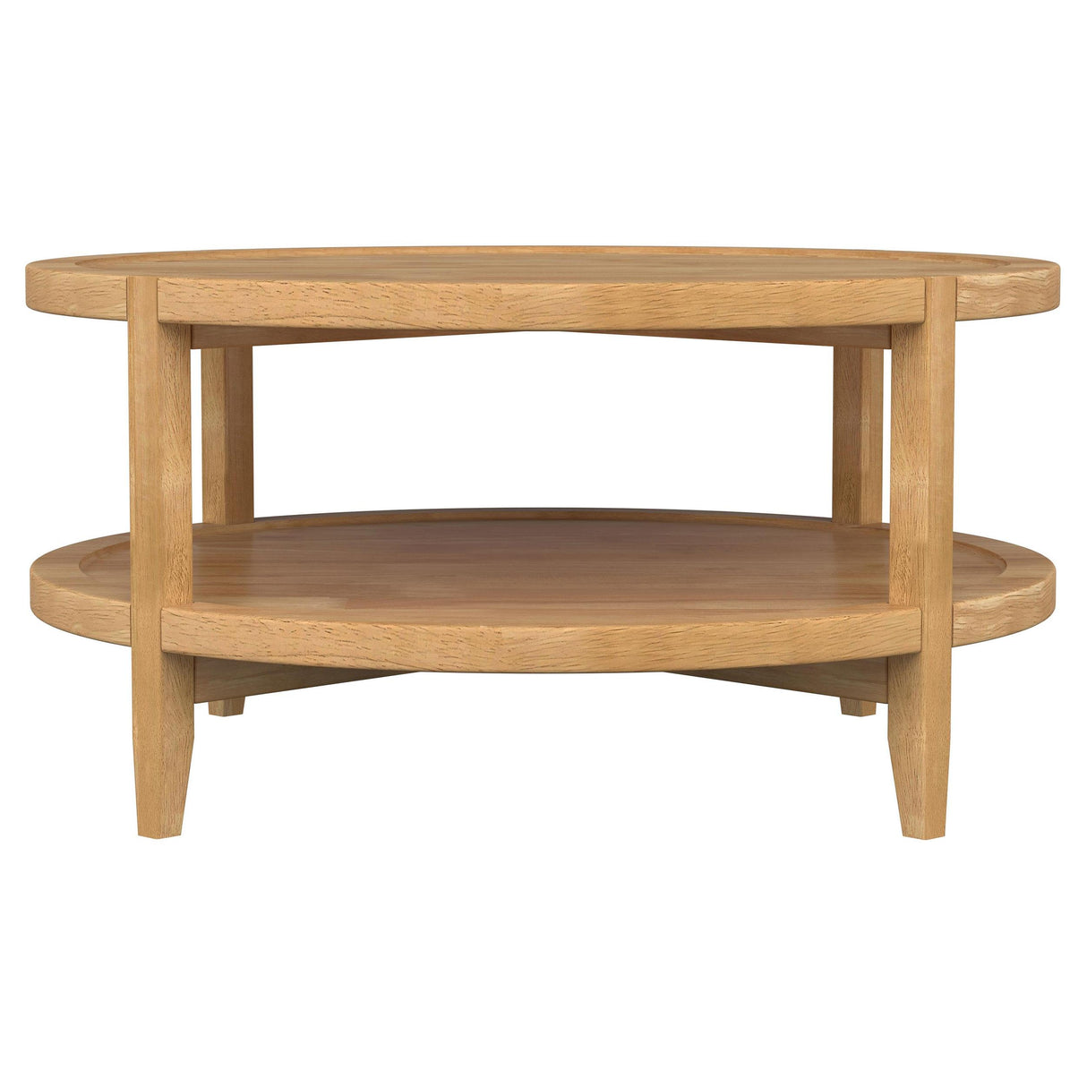  Coaster Furniture Camillo 709698 Round Solid Wood Coffee Table - Maple Brown IMAGE 5
