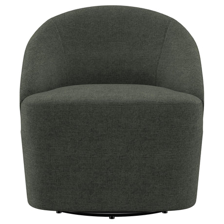  Coaster Furniture Leon 903075 Upholstered Barrel Accent Swivel Chair - Hunter Green IMAGE 2