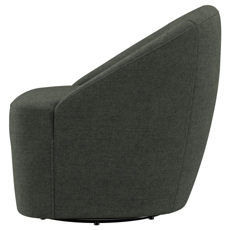  Coaster Furniture Leon 903075 Upholstered Barrel Accent Swivel Chair - Hunter Green IMAGE 4