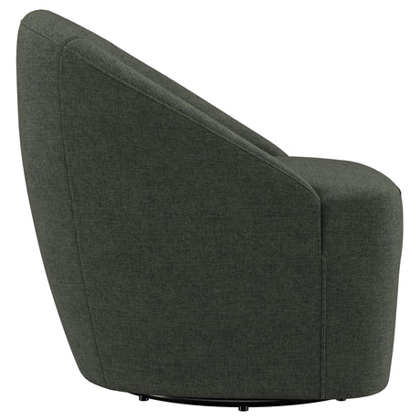  Coaster Furniture Leon 903075 Upholstered Barrel Accent Swivel Chair - Hunter Green IMAGE 8