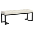  Coaster Furniture Mesa 907514 Boucle Upholstered Tufted Accent Bench - Vanilla IMAGE 1