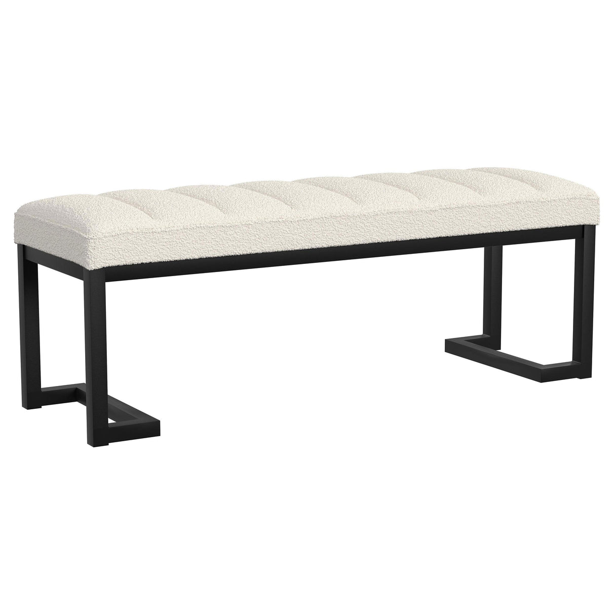  Coaster Furniture Mesa 907514 Boucle Upholstered Tufted Accent Bench - Vanilla IMAGE 1