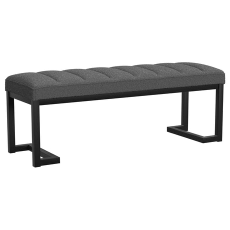  Coaster Furniture Mesa 907516 Boucle Upholstered Tufted Accent Bench - Charcoal IMAGE 1