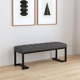  Coaster Furniture Mesa 907516 Boucle Upholstered Tufted Accent Bench - Charcoal IMAGE 5