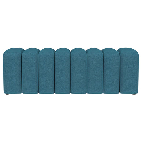  Coaster Furniture Summer 910293 Fabric Upholstered Tufted Accent Bench - Peacock Blue IMAGE 2