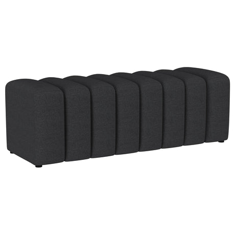  Coaster Furniture Summer 910294 Fabric Upholstered Tufted Accent Bench - Charcoal IMAGE 1