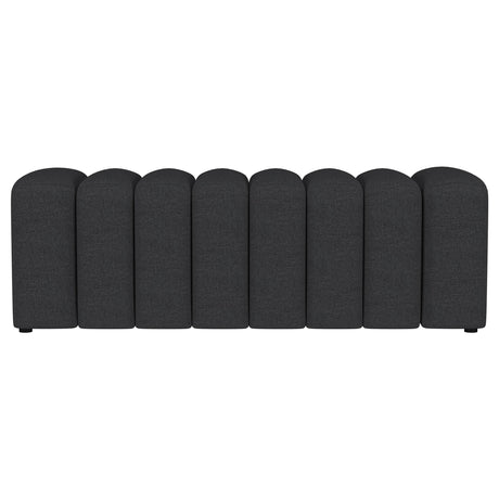  Coaster Furniture Summer 910294 Fabric Upholstered Tufted Accent Bench - Charcoal IMAGE 2