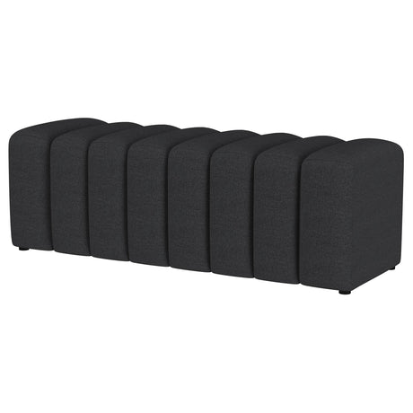  Coaster Furniture Summer 910294 Fabric Upholstered Tufted Accent Bench - Charcoal IMAGE 3