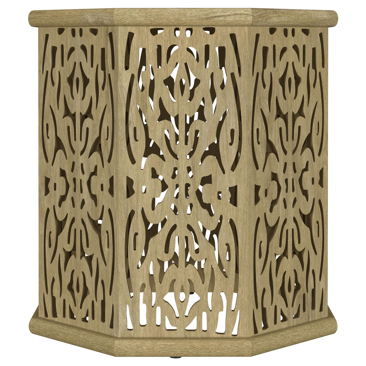  Coaster Furniture Torres 931148 Octagonal Solid Mango Wood Side Table - Natural Brown IMAGE 2